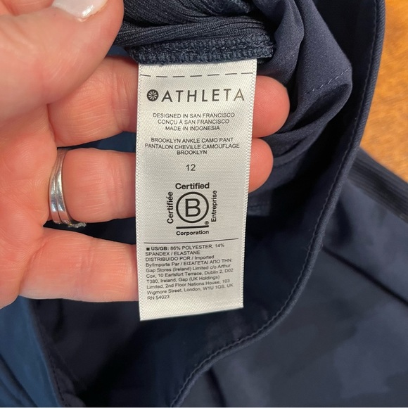 Athleta women’s navy Brooklyn ankle camo pant size 12 - Picture 6 of 10